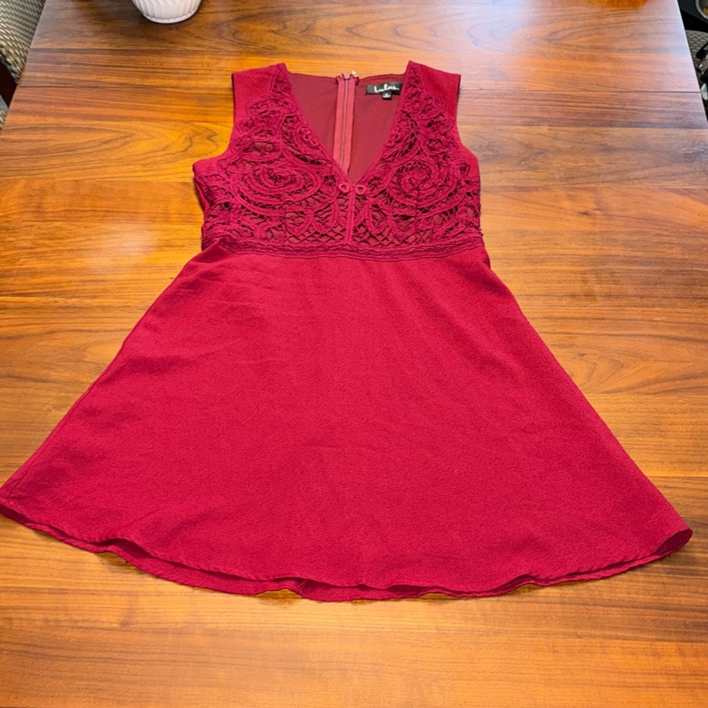 Lulu's Deep Red Lace Dress